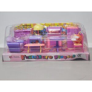 Vintage My Petite Lily Furniture‎ Set Table Chairs Fridge Doll included